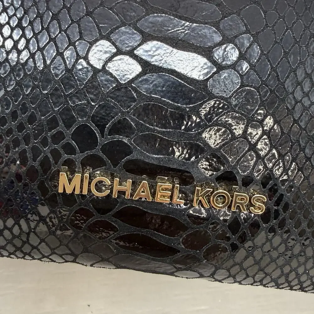Michael Kors Weston Foldover Leather Embossed Clutch Shoulder Bag